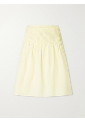 SIR. - Rochelle Pintuck Cotton Midi Skirt - Yellow - 00,0,1,2,3,4