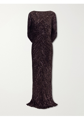 Jenny Packham - Sakari Cape-effect Embellished Tulle Gown - Metallic - UK 6,UK 8,UK 10,UK 12,UK 14