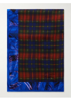 Dries Van Noten - Flara Printed Checked Twill Scarf - Blue - One size