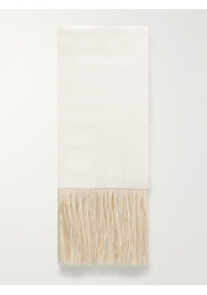 Le Sundial - The Opera Fringed Silk Scarf - Neutrals - One size