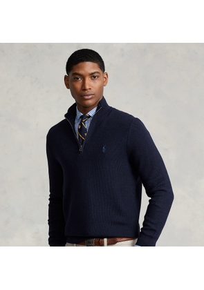Mesh-Knit Cotton Quarter-Zip Jumper