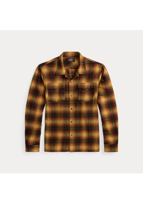 Plaid Wool-Blend Camp Shirt