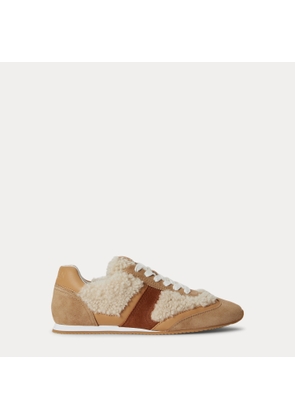 Dani Low-Profile Suede-Shearling Trainer