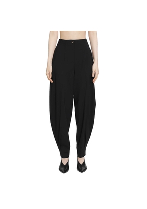 Stretch Wool Barrel Pants