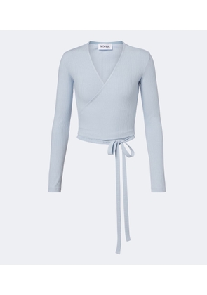 Norba Ribbed-knit wrap top
