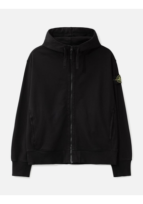 Oversized Garment Dyed Cotton Fleece Zip-Up Hoodie
