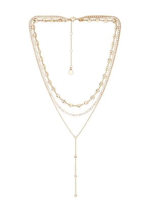 BaubleBar Catalina Gold Layered Necklace in Metallic Gold.