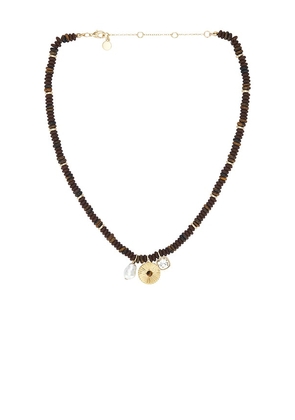 BaubleBar Beaded Charm Necklace in Brown.