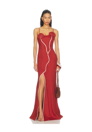 AZULU Antonia Dress in Burnt Orange. Size XS. Also in XXS, S, M, L.