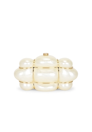 Cult Gaia Bolla Clutch in Ivory.