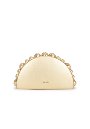 Cult Gaia Gili Clutch in Metallic Gold.