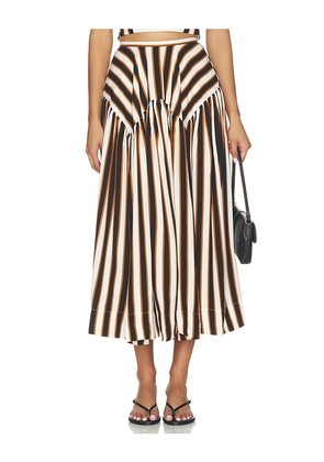 Amanda Uprichard Spencer Midi Skirt in Multi. Size XS. Also in S, M, L, XL.