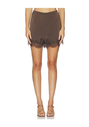 Elodie the Label Kaia Shorts in Chocolate. Size S. Also in XS, M, L.