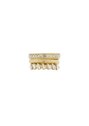 BaubleBar Greta Waterproof Ring Set in Metallic Gold. Size 7. Also in 8.