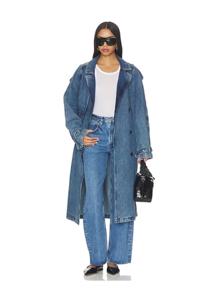 ANINE BING Rickie Maxi Trench in Blue. Size S. Also in M, L.