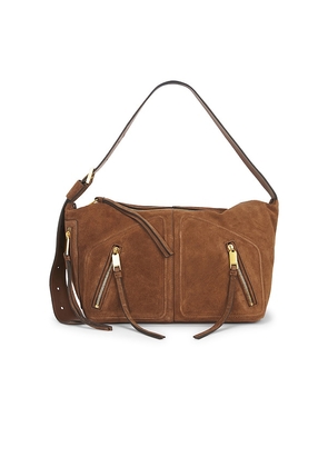 ALLSAINTS Jean Rey Suede Shoulder in Brown.