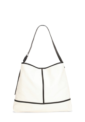 ALLSAINTS Asha Canvas Shoulder Bag in Cream.