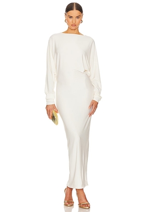 Helsa Matte Jersey Open Back Dress in Ivory. Size XS. Also in XXS, S, M, L, XL.