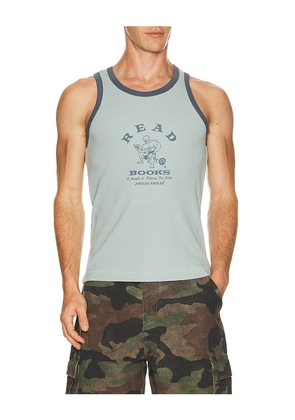Jungles Read More Books Tank Top in Blue. Size S. Also in M, L, XS.