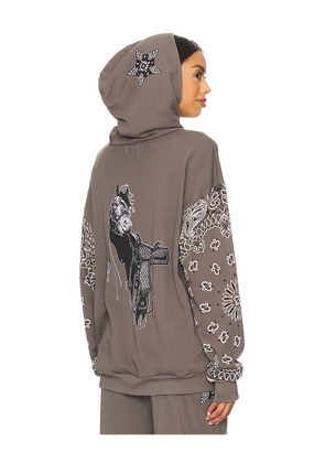 Lauren Moshi Black Horse Classic Hoodie in Grey. Size S. Also in XS, M, L, XL.