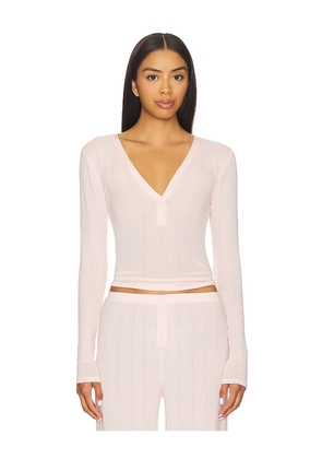 Negative Underwear Whipped Henley in Pink. Size XS. Also in S, M.