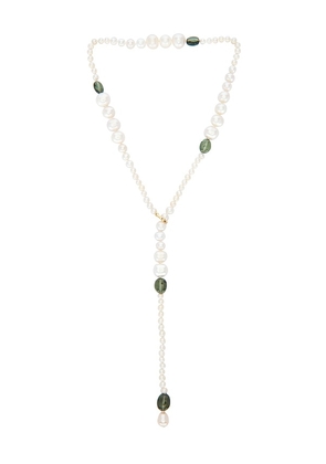 Loren Stewart Poet Lariat Necklace in Ivory.