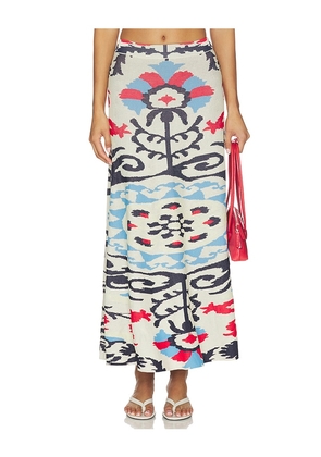 MISA Los Angeles Ocean Midi Skirt in Cream. Size XS. Also in XXS, S, M, L, XL.