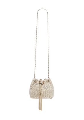 olga berg Miranda Top Handle Bag in Metallic Gold.