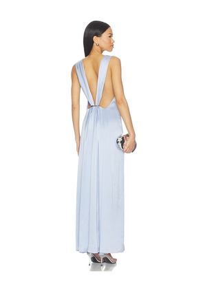 L'Academie Harper Silk Gown in Baby Blue. Size XXS. Also in XS, S, M, L, XL.