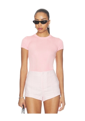 L'Academie Kiersey Knit T-shirt in Pink. Size XXS. Also in XS, S, M, L, XL.