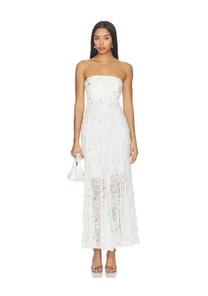 LA FUORI Ballet Rose Midi Dress in White. Size S. Also in M, L, XL.