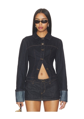 LIONESS The Bronx Denim Jacket in Blue. Size XXS. Also in XS, S, M, L.
