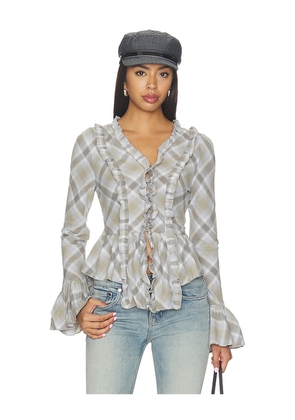 LIONESS Odette Long Sleeve Top in Grey. Size XXS. Also in XS, S, M, L, XL.