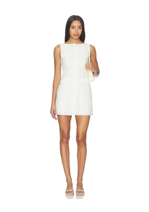 MORE TO COME Winslet Mini Dress in White. Size XXS. Also in XS, S, M, L, XL.