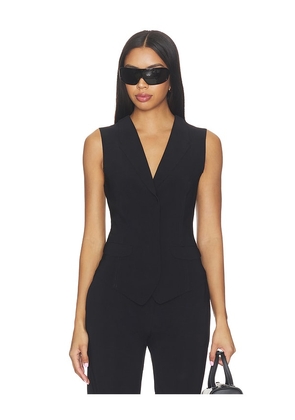 Norma Kamali Vest With Lapel in Black. Size XXS. Also in S, XL.
