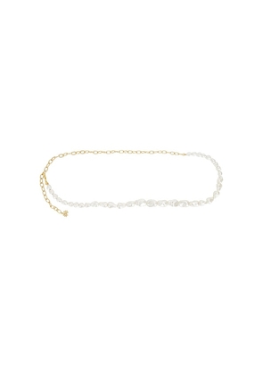 Lele Sadoughi Graduated Baroque Belt in Metallic Silver.