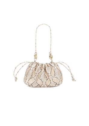 Loeffler Randall Kiri Embossed Snake Leather Bag in Neutral.
