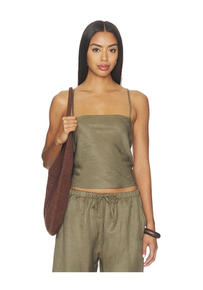LESET Daniel Square Neck Tank in Taupe. Size XS. Also in S, M, L, XL.
