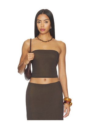 LESET Milo Reversible Bandeau in Brown. Size XS. Also in S, M, L, XL.