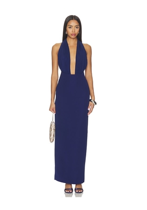 MISHA The Capezza Silk Dress in Blue. Size XXS. Also in XS, S, M, L, XL.