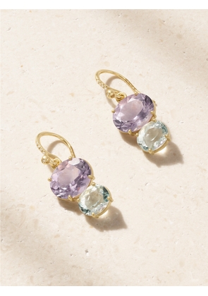 Irene Neuwirth - Gemmy Gem 18-karat Gold Amethyst, Aquamarine And Diamond Earrings - Purple - One size
