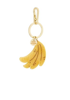Solar Eclipse Hand-painted Banana Bag Charm + Keychain in Yellow.