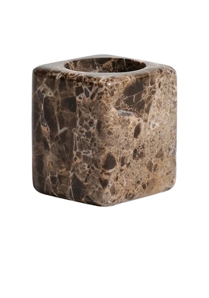 The Favorites Marble Vanity Jar in MarrÃ³n Emperador in Brown.