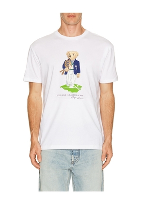 Polo Ralph Lauren Wimbledon Tee in White. Size M. Also in L, XL/1X, XXL/2X.