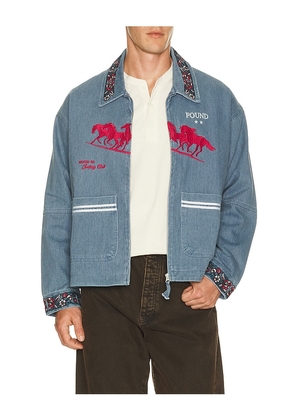 Found Jockey Club Embroidered Jacket in Blue. Size S. Also in M, L, XL/1X, XXL/2X.
