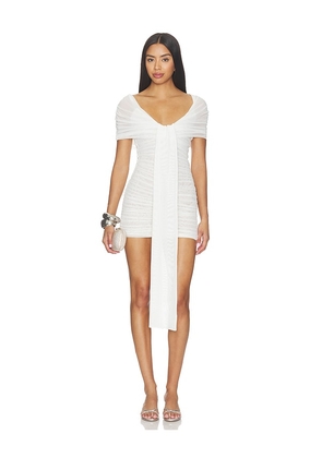 SEROYA Winslow Mesh Dress in Ivory. Size XXS. Also in XS, S, M, L, XL.