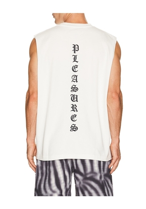 Pleasures Sorrow Tank in White. Size S. Also in M, L, XL/1X.