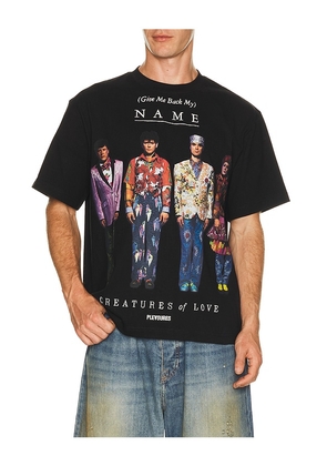 Pleasures x Talking Heads Creatures Heavyweight Tee in Black. Size S. Also in M, L, XL/1X.