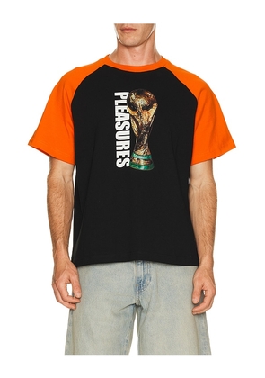 Pleasures Trophy Raglan Tee in Black. Size S. Also in M, L, XL/1X.