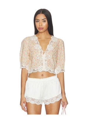 RIXO Ursula Top in Cream. Size XXS. Also in XS, S, M, L, XL.
